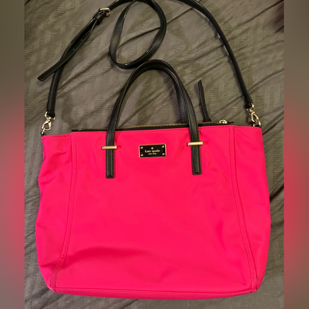 Hot Pink Kate Spade bag with strap